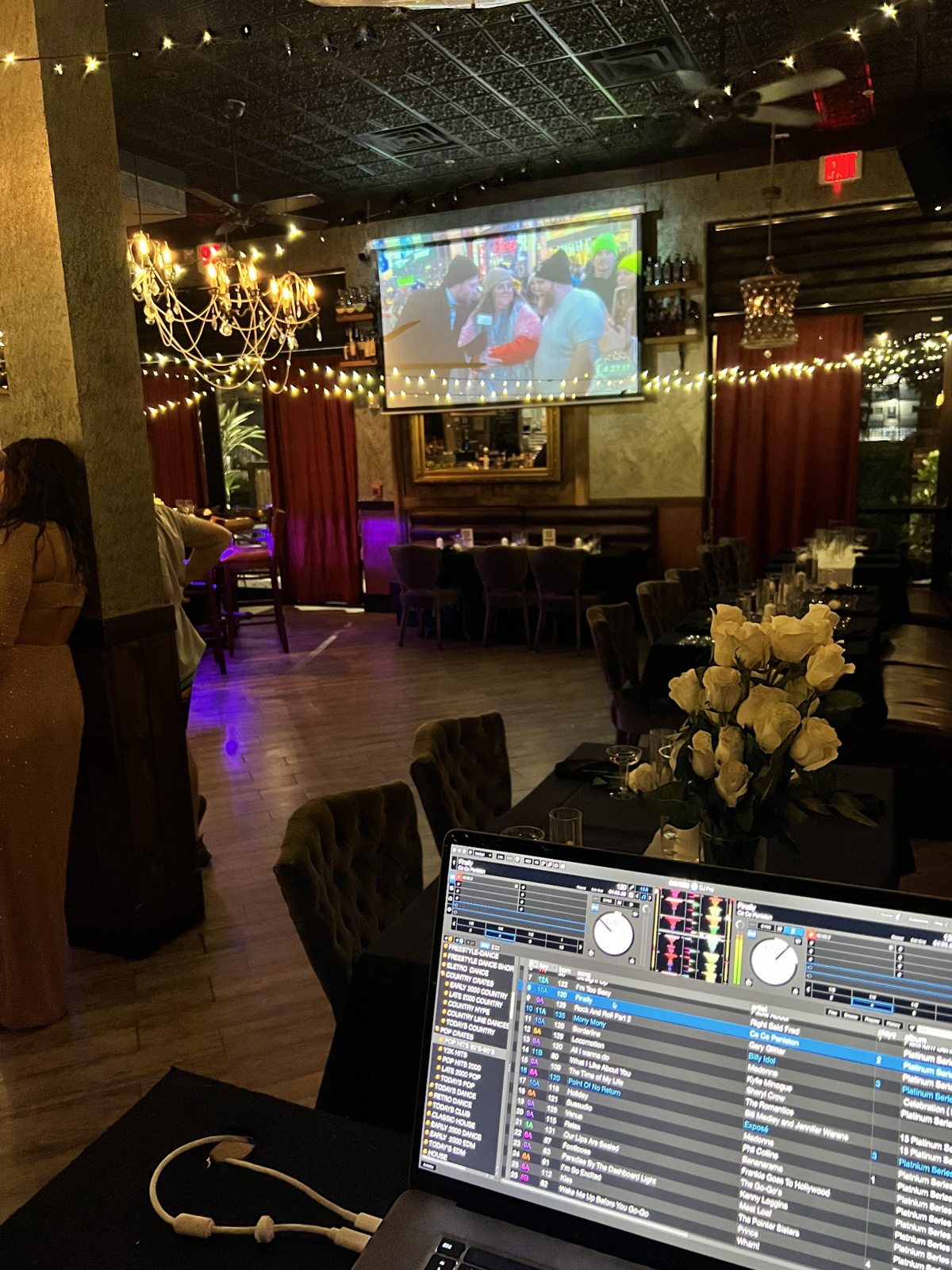 DJ workstation at an intimate private event venue